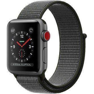 Смарт-годинник Apple Watch Series 3 GPS + Cellular 38mm Space Gray Aluminum w. Dark Olive Sport L. (MQJT2) фото