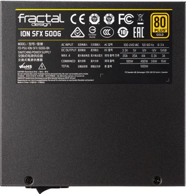 Блок живлення Fractal Design Ion SFX-L 500W (FD-PSU-ION-SFX-500G-BK-EU) фото