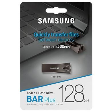 Flash память Samsung 256 GB Bar Plus Titan USB 3.1 Gray (MUF-256BE4/APC) фото
