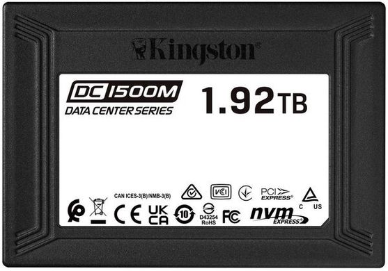 SSD накопичувач SSD U.2 NVMe Kingston DC1500M 1920GB Enterprise SEDC1500M/1920G фото