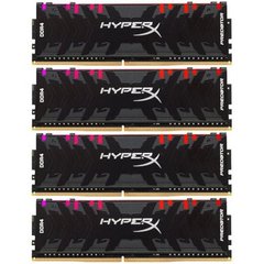 Оперативна пам'ять HyperX 128 GB (4x32GB) DDR4 3600 MHz Predator Black (HX436C18PB3K4/128) фото