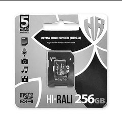 Карта пам'яті Hi-Rali 256 GB microSDHC class 10 UHS-I (U3) + SD adapter HI-256GBSD10U3-01 фото