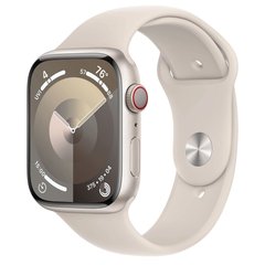 Смарт-годинник Apple Watch Series 9 GPS + Cellular 45mm Starlight Alu. Case w. Starlight Sport Band - M/L (MRM93) фото