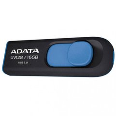 Flash пам'ять ADATA 16 GB USB 3.0 UV128 black/blue (AUV128-16G-RBE) фото