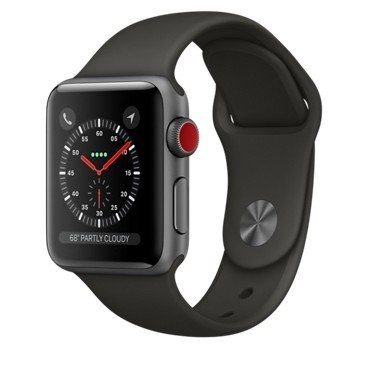 Смарт-часы Apple Watch Series 3 GPS + Cellular 38mm Space Gray Aluminum w. Gray Sport B. (MR2W2) фото