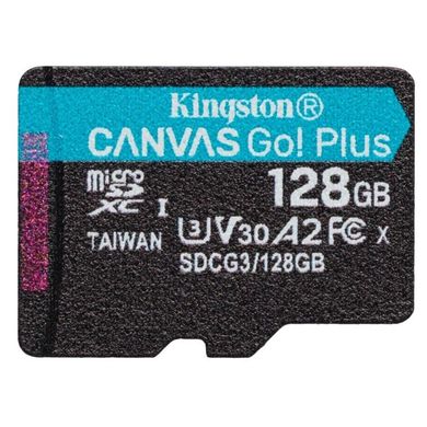Карта пам'яті Kingston 128 GB microSDXC class 10 UHS-I U3 Canvas Go! Plus + SD Adapter SDCG3/128GB фото