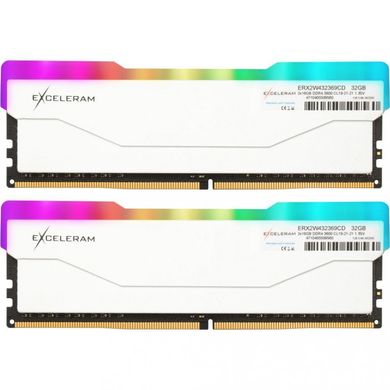 Оперативна пам'ять Exceleram 32 GB (2x16GB) DDR4 3600 MHz RGB X2 Series White (ERX2W432369CD) фото