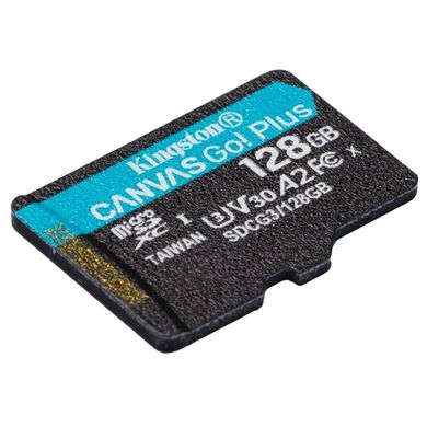 Карта памяти Kingston 128 GB microSDXC class 10 UHS-I U3 Canvas Go! Plus + SD Adapter SDCG3/128GB фото