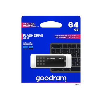 Flash пам'ять GOODRAM 64 GB UME3 USB 3.0 Black (UME3-0640K0R11) фото