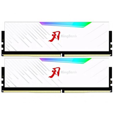 Оперативная память KingBank DDR5 32GB 2x16GB 6400MHz SharpBlade RGB White (KBSBRW640016X2) фото