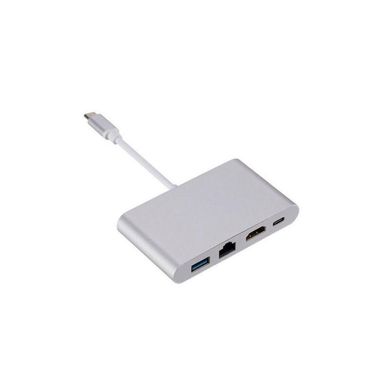 Кабелі та перехідники Dynamode Multiport USB 3.1 Type-C to HDMI-RJ45 фото