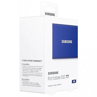 SSD накопитель Samsung T7 2 TB Indigo Blue (MU-PC2T0H/WW) фото