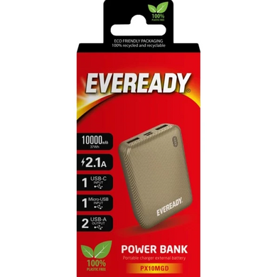 Power Bank Eveready PX10M 10000 mAh Mini Gold (PX10MGD) фото