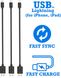 Timstool USB to Lightning 0.21 м 3 шт Black (DC21-LT-BL)
