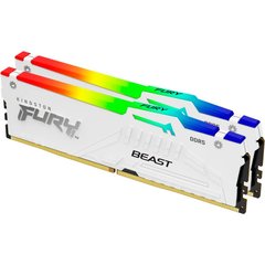 Оперативна пам'ять Kingston DDR5 64GB (2x32GB) 5200Mhz FURY Beast RGB White (KF552C40BWAK2-64) фото