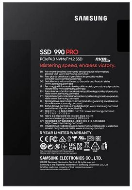 SSD накопичувач Samsung 990 PRO 1 TB (MZ-V9P1T0BW) фото