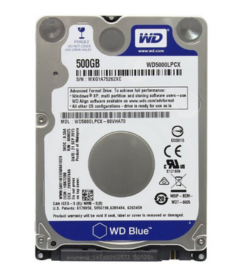 Жесткий диск WD Blue 2.5" 500 GB (WD5000LPCX) фото
