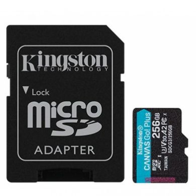 Карта пам'яті Kingston 256 GB microSDXC class 10 UHS-I U3 Canvas Go! Plus + SD Adapter SDCG3/256GB фото