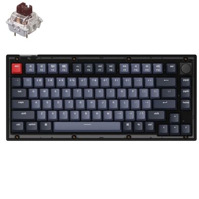 Клавіатура Keychron V1 84 Key QMK Gateron G PRO Brown Hot-Swap RGB Knob Carbon Black (V1D3_KEYCHRON) фото