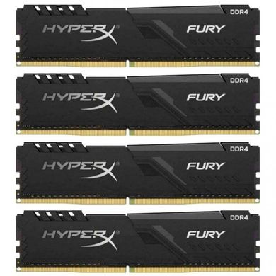 Оперативная память HyperX 16 GB (4x4GB) DDR4 2666 MHz Fury black (HX426C16FB3K4/16) фото