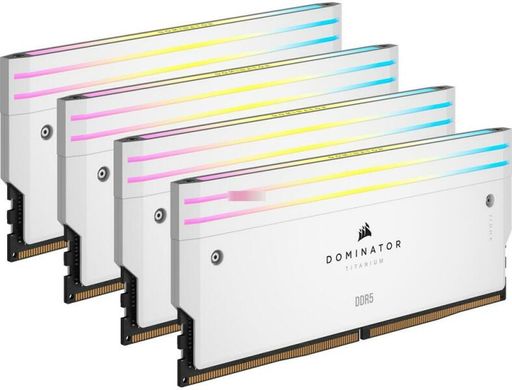 Оперативна пам'ять Corsair Dominator Titanium RGB White 4x16GB DDR5 6400MHz (CMP64GX5M4B6400C32W) фото