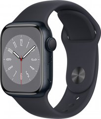 Смарт-годинник Apple Watch Series 8 GPS 41mm Midnight Aluminum Case w. Midnight Sport Band (MNP53) фото