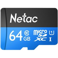 Карта пам'яті Netac 64 GB microSDXC Class 10 UHS-I + SD adapter NT02P500STN-064G-R фото