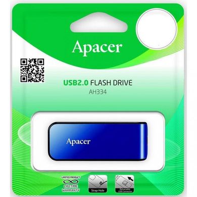 Flash память Apacer 32 GB AH334 Blue USB 2.0 (AP32GAH334U-1) фото