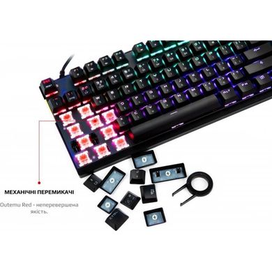 Клавіатура Motospeed K82 RGB USB ENG, UKR, RUS (mtk82mr) фото