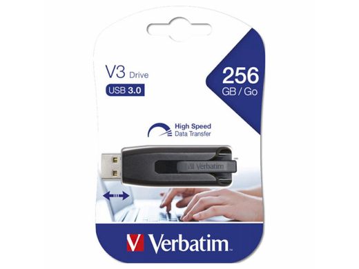Flash пам'ять Verbatim 256 GB Store 'n' Go V3 USB 3.0 Grey (49168) фото