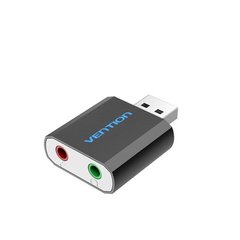 Звукова карта VENTION USB External Sound Card Black (VAB-S17-B) фото