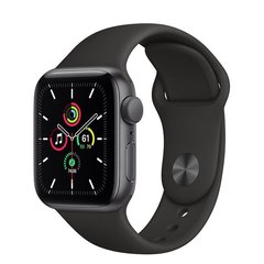 Смарт-годинник Apple Watch SE GPS 40mm Space Gray Aluminum Case w. Black Sport B. (MYDP2) фото