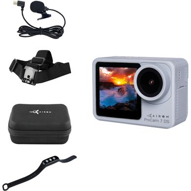 Екшн-камера AIRON ProCam 7 DS Blogger Kit набір 8 в 1 Grey (69477915500060) фото