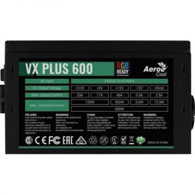 Блок питания Aerocool VX PLUS 600 RGB фото