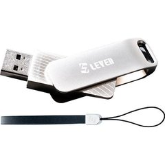 Flash пам'ять LEVEN 64GB Carousel Line USB 3.1 Silver (JUS301SL-64M) фото