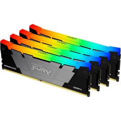 Оперативная память Kingston FURY 128 GB (4x32GB) DDR4 3600 MHz Renegade RGB Black (KF436C18RB2AK4/128) фото
