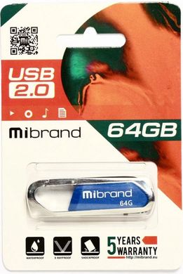 Flash пам'ять Mibrand 64GB Aligator USB 2.0 Blue (MI2.0/AL64U7U) фото
