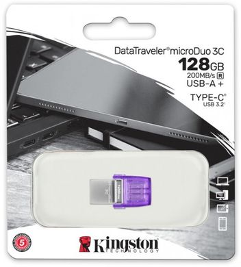 Flash пам'ять Kingston 128 GB DataTraveler microDuo 3C (DTDUO3CG3/128GB) фото