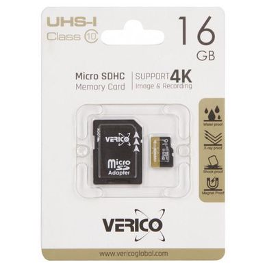 Карта пам'яті VERICO 16 GB microSDHC UHS-I Class 10 + SD adapter 1MCOV-MAH9G3-NN фото