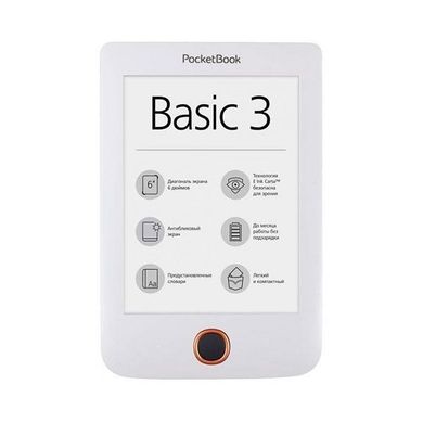 Електронна книга PocketBook Basic 3 (614) White (PB614-2-D-CIS) фото