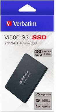 SSD накопитель SSD 2,5" 480Gb Verbatim Vi500 S3 70024 SATA III (3D NAND) фото