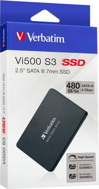 SSD накопичувач SSD 2,5" 480Gb Verbatim Vi500 S3 70024 SATA III (3D NAND) фото