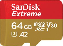Карта памяти SanDisk 64 GB microSDXC UHS-I U3 V30 A2 Extreme (SDSQXAH-064G-GN6MN) фото