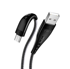 Кабель USB Usams microUSB U55 Aluminum Alloy Braided 2A 1.0m Black фото
