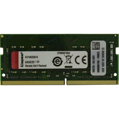 Оперативна пам'ять Kingston 16 GB SO-DIMM DDR4 3200 MHz (KCP432SS8/16) фото