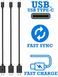 Timstool USB to Type-С 0.21 м 3 шт Black (DC21-TC-BL)