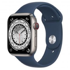 Смарт-часы Apple Watch Series 7 LTE 45mm Silver Titanium Case w. Abyss Blue Sport Band (ML8W3+MKUWA3) фото