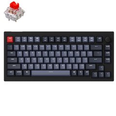 Клавіатура Keychron V1 84 Key QMK Gateron G PRO Red Hot-Swap RGB Knob Carbon Black (V1D1_KEYCHRON) фото