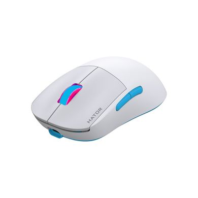 Миша комп'ютерна HATOR Quasar 2 PRO Wireless White/Cyan (HTM561WC) фото