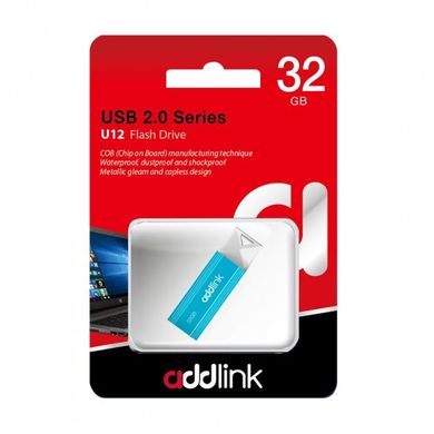Flash пам'ять addlink 32 GB U12 USB 2.0 Blue (ad32GBU12A2) фото